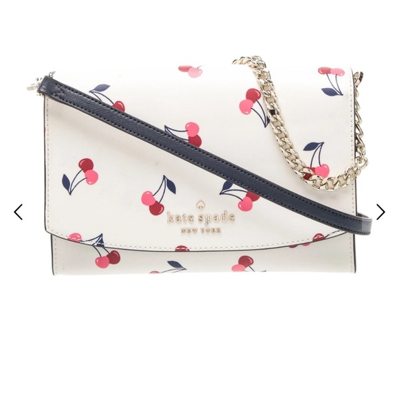 kate spade Handbags - Kate Spade Cherry Print Crossbody Bag with Navy Strap